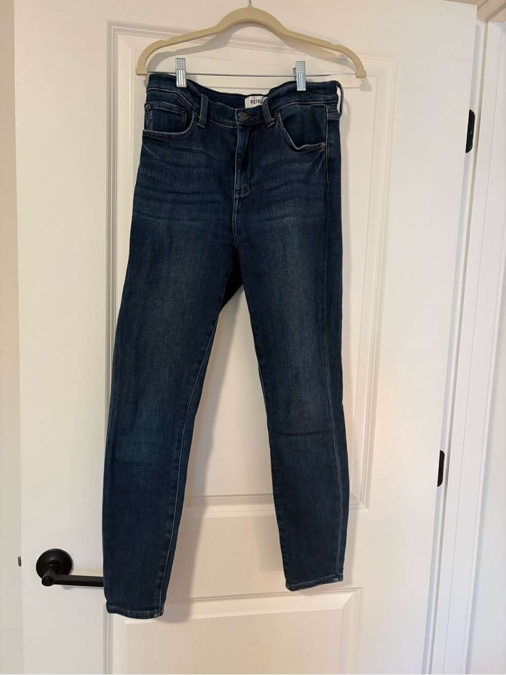 pistola High-Rise Dark Blue Slim Jeans